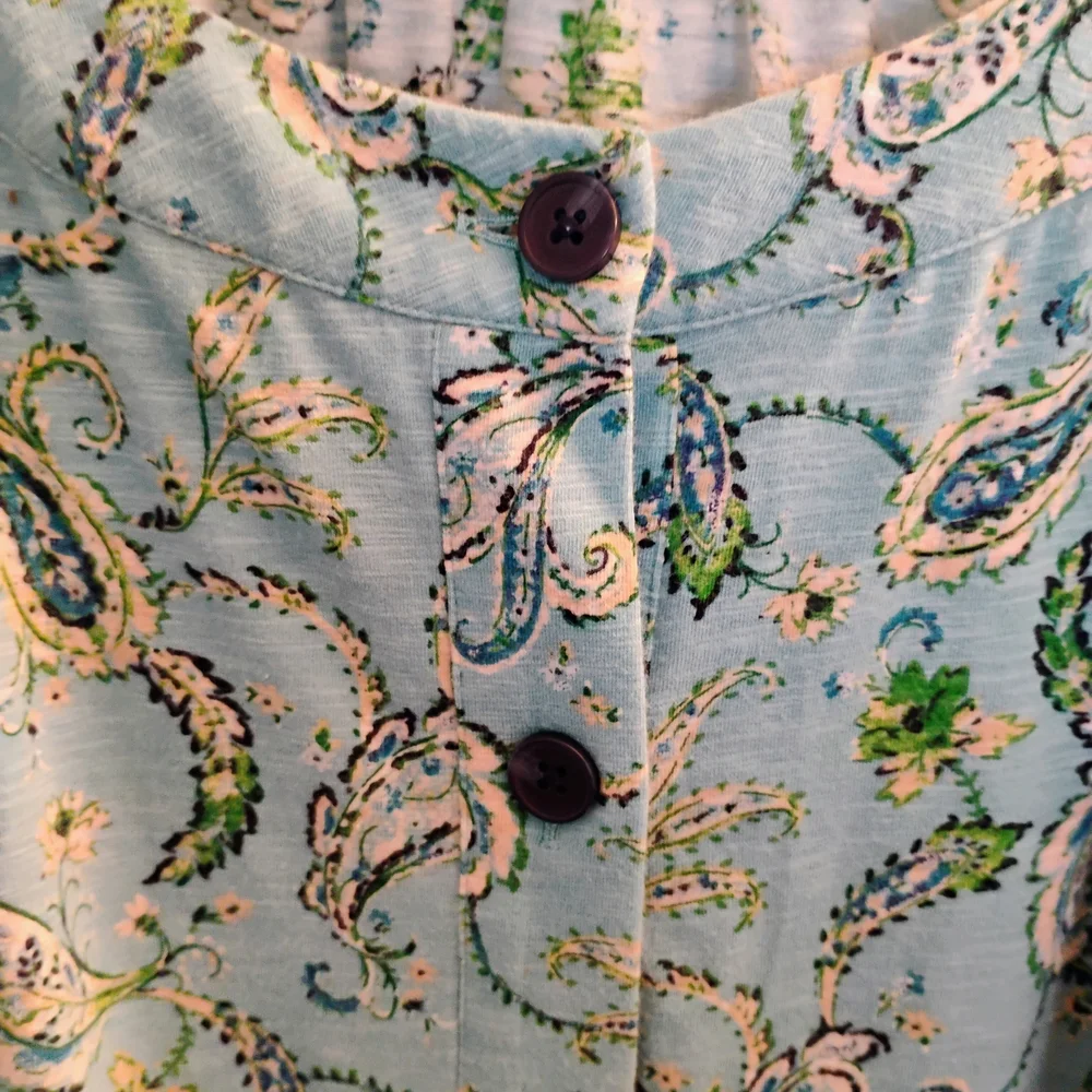 J. Jill Floral Paisley Button-Up Blouse Medium - Picture 4 of 5